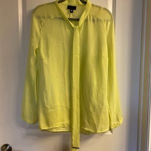 Large, yellow chiffon blouse
